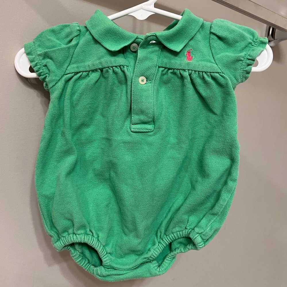 Polo Ralph Lauren Green Baby Polo Onesie
